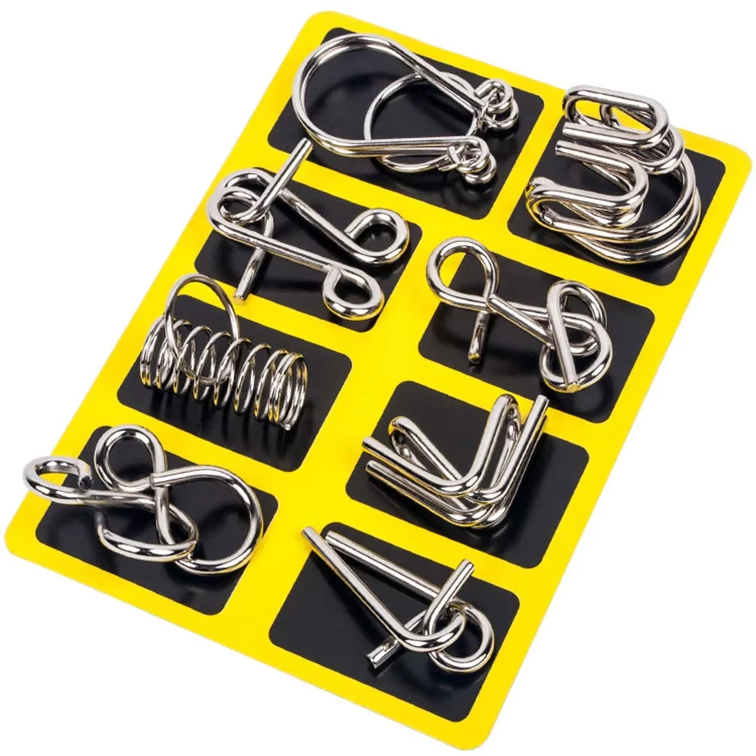 8Pcs/Set Metal Montessori Puzzle Wire IQ Mind Brain Teaser Puzzles Adults Interactive Game Reliever Educational Toys