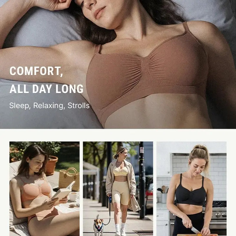 Feelingirl Women'S Wireless Bra Comfort Bralettes No Underwire Unlined Cami Bra Seamless Tshirt Bras Sports Bra Bralette Basic Comfortable Fit Womenswear Everyday up to 44DD Mother’S Day #Summervibes