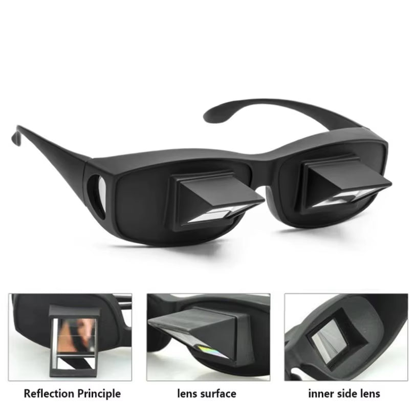 Amazing Lazy Creative Periscope Horizontal Reading Books Sit Glasses on Bed Lie down View TV Myopia Usable Prism Spectacles