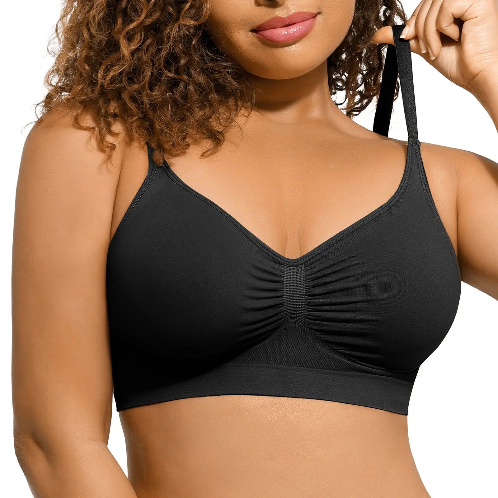 Feelingirl Women'S Wireless Bra Comfort Bralettes No Underwire Unlined Cami Bra Seamless Tshirt Bras Sports Bra Bralette Basic Comfortable Fit Womenswear Everyday up to 44DD Mother’S Day #Summervibes