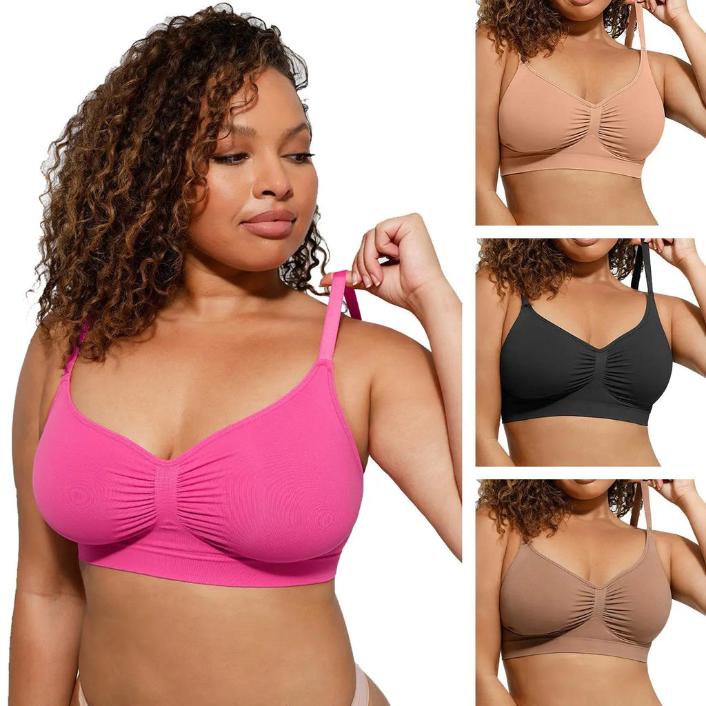 Feelingirl Women'S Wireless Bra Comfort Bralettes No Underwire Unlined Cami Bra Seamless Tshirt Bras Sports Bra Bralette Basic Comfortable Fit Womenswear Everyday up to 44DD Mother’S Day #Summervibes