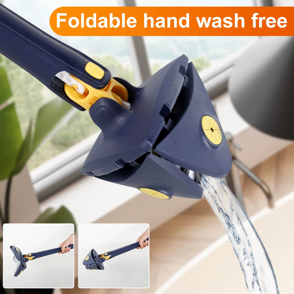 Telescopic Triangle Mop 360° Rotatable Self-Wringing Triangle Extended Adjustable Mop Floor Squeeze Free Hand Washing Lazy Tool