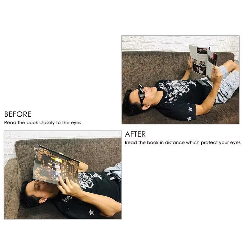 Amazing Lazy Creative Periscope Horizontal Reading Books Sit Glasses on Bed Lie down View TV Myopia Usable Prism Spectacles